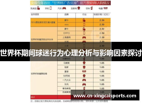 世界杯期间球迷行为心理分析与影响因素探讨